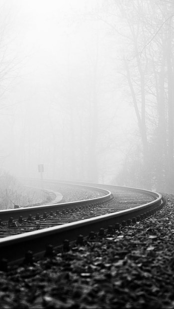 Black And White, Rail Platform HD phone wallpaper