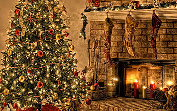 Fireplace, Christmas HD wallpaper
