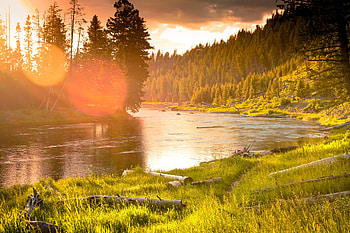 Sunset After A Storm In Yellowstone National Park , sunset, nature, national-park HD wallpaper