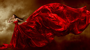 Beautiful girl in a red dress, red, , beautiful, girl, people, dress HD wallpaper