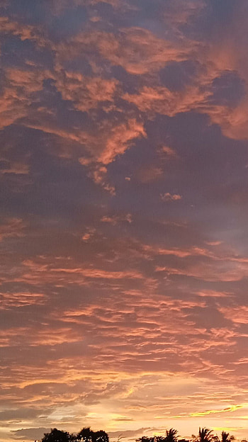 Orange sky, clouds, nature, graphy HD phone wallpaper