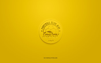 FC Fastav Zlin, creative 3D logo, yellow background, Czech First League, 3d emblem, Czech football club, Zlin, Czech Republic, 3d art, football, FC Fastav Zlin 3d logo HD wallpaper