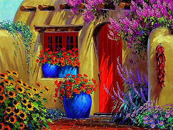 Colorful House, colorful, color, house, garden, beautiful, flower, flowers, , home HD wallpaper