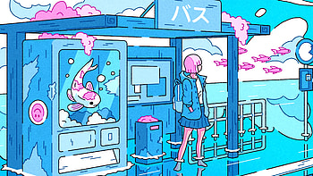 Fish Land School Girl , anime-girl, anime, artist, artwork, digital-art HD wallpaper