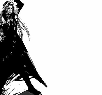 Sephiroth, final fantasy series, final fantasy, white background, final fantasy 7, crisis core, anime, advent children, white hair, video games, ff7, trench coat, dissidia HD wallpaper