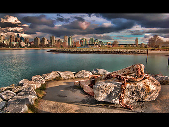City , river, nature HD wallpaper