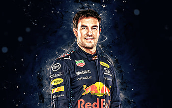 Sergio Perez, , 2022, Red Bull Racing, mexican racing drivers, gray neon lights, Formula 1, Checo Perez, F1 2022, Sergio Perez Mendoza HD wallpaper