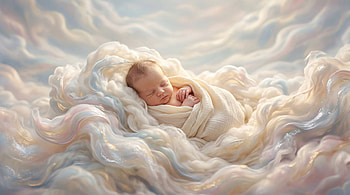 Heavenly Newborn: Cloud Cradle, Baby HD wallpaper