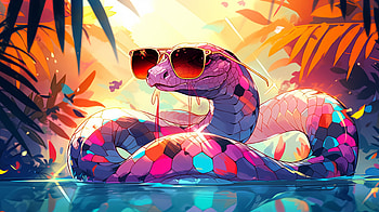 Sunglass Snake AI Art - Vibrant, AI Art, Animal, snake HD wallpaper
