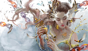 The Hour Glass, art, girl, serene, woman, delicate, digital, pretty, fantasy, fine HD wallpaper