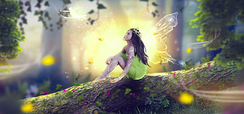 Fairy, wings, mumu0909, fantasy, luminos, girl HD wallpaper