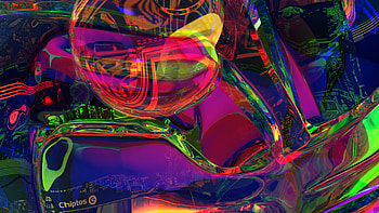Chiptos X Robot Psychedelic Computer PC Case NFT Glass Motherboard Background, computer, glass, psychedelic HD wallpaper