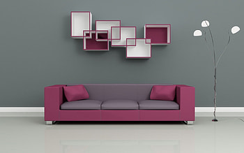 Miscellanea, Miscellaneous, Lamp, Sofa, Shelves HD wallpaper