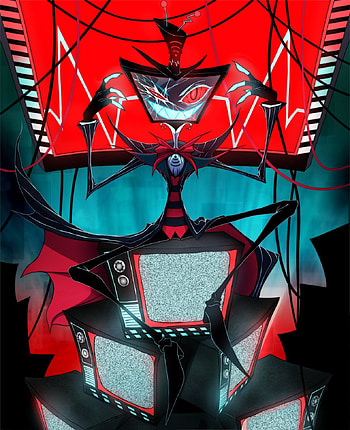 Vox, red, electric blue, hazbin, TV, hazbin hotel HD phone wallpaper