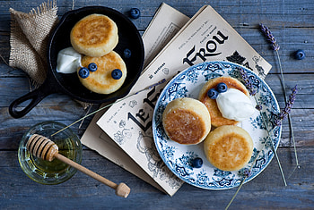Food, Bilberries, Berry, Plate, Pancakes, Fritter, Honey HD wallpaper