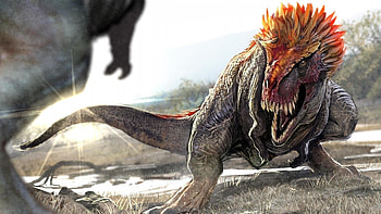 Captivating artwork, Full display, Mesozoic majesty HD wallpaper
