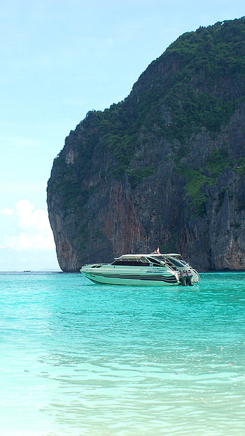 Phi Phi, Thailand, Tropics sea, Boats HD phone wallpaper