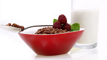 Food, Berries, Milk, Flakes HD wallpaper