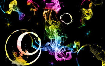 Abstract, Smoke, Rings, Shine, Light, Multicolored, Motley HD wallpaper