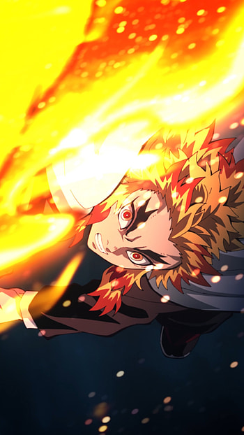 Kyojuro Rengoku, heat, orange HD phone wallpaper