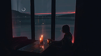 Candle Light Dinner Houseboat, artist, artwork, digital-art, artstation HD wallpaper