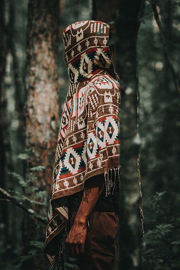 Silhouette, Miscellanea, Miscellaneous, Forest, Pattern, Human, Person, Cape HD phone wallpaper
