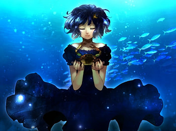 Anime, blue, cute, girl HD wallpaper