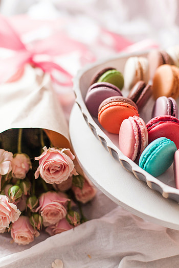 Food, Roses, Desert, Cookies, Macaroni, Pasta HD phone wallpaper