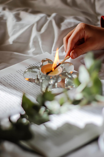 Hand, Miscellanea, Miscellaneous, Branch, Match, Book, Candle HD phone wallpaper
