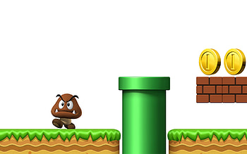 Mario video game, Super goomba illustration, Action-oriented gameplay HD wallpaper