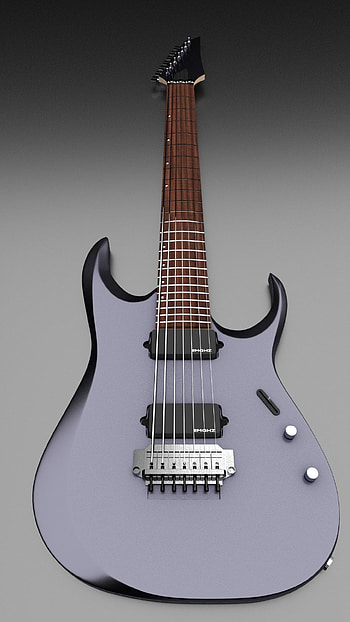 7-string electric guitar, Agile design, Detailed 3D model, Precision craftsmanship HD phone wallpaper