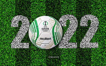 2022 UEFA Europa Conference, football tournament, 2022 Molten Conference, official match ball, UEFA Europa Conference, football, 2022 New Year, 2022 football background HD wallpaper