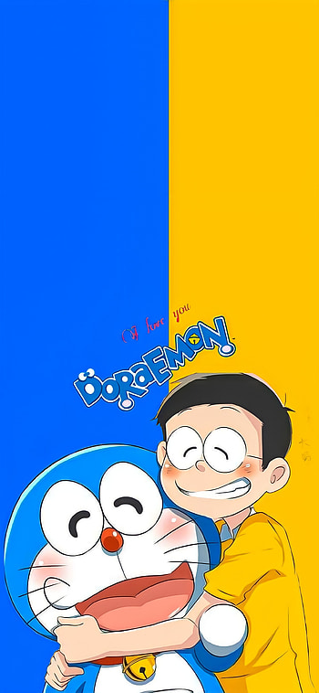 Doremon and nobita, art, blue HD phone wallpaper