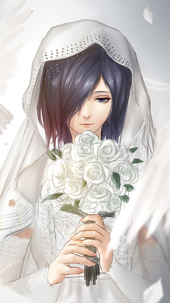 Touka Kirishima — White Bouquet Bridal (Tokyo Ghoul), Touka Kirishima, Anime, Tokyo Ghoul HD phone wallpaper
