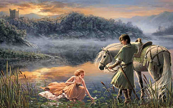 Art, lady, digital, boy, misty HD wallpaper