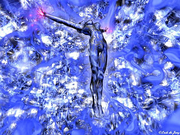 Immersed in the Blue, blue, swimming, abstract, 3d, figure HD wallpaper