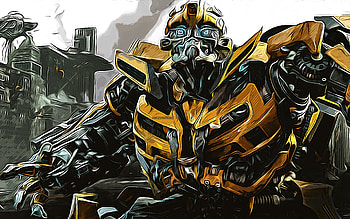 Bumblebee, Transformers, , vector art, Bumblebee drawing, creative art, Bumblebee art, vector drawing, Transformers abstract, Bumblebee Transformer HD wallpaper