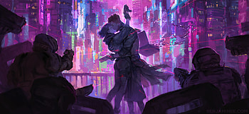 Bethany Betty Park And Connor King Barrett, cyberpunk, couple, artist, artwork, digital-art, kissing, artstation HD wallpaper