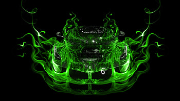 Ferrari-Laferrari-Green-Fire-Abstract-Car-2013-- HD wallpaper