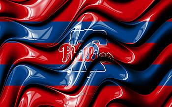 Philadelphia Phillies flag, , red and blue 3D waves, MLB, american baseball team, Philadelphia Phillies logo, baseball, Philadelphia Phillies HD wallpaper