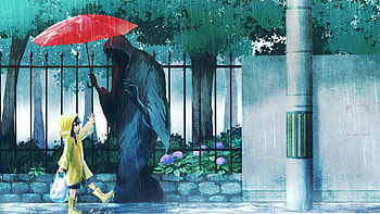 Ghosts Are Good Sometimes, ghost, artist, digital-art, artwork, umbrella HD wallpaper