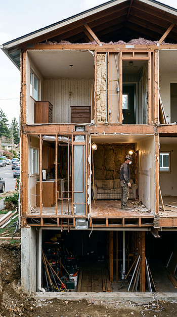 Cutaway House: Vertical Interior HD phone wallpaper