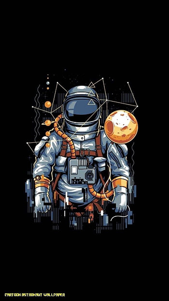 Cartoon Astronaut, Cartoon AMOLED HD phone wallpaper