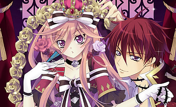 Anime couple, cute, red hair, crown, valentine, day, couple, man, girl, woman, purple, pink, boy, anime, love, princess, manga, queen HD wallpaper