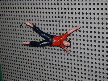 Flying Ubuntu Man, blue, man, , hanging, flying, red, ceiling, ubuntu, pattern HD wallpaper