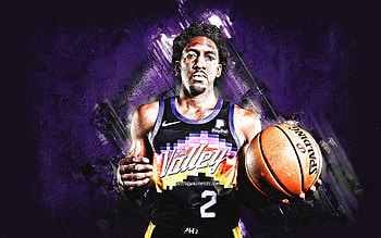 Langston Galloway, Phoenix Suns, NBA, American basketball player, purple stone background, basketball, grunge art HD wallpaper