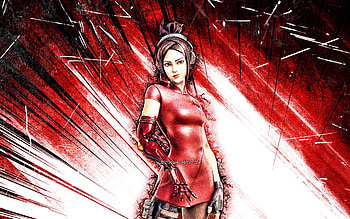 Demi, grunge art, Fortnite Battle Royale, Fortnite characters, Demi Skin, red abstract rays, Fortnite, Demi Fortnite HD wallpaper