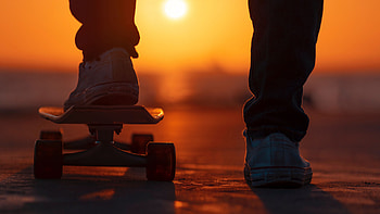 Skateboard Legs Sunset Light HD wallpaper