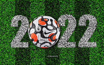 Premier League 2022, New Year 2022, soccer field, Premier League official ball, Nike Flight Premier League, 2022 concepts, Happy New Year 2022, soccer, Premier League HD wallpaper
