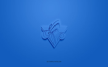 Rimouski Oceanic, creative 3D logo, blue background, QMJHL, Canadian hockey team, USL League One, Quebec, Canada, 3d art, hockey, Rimouski Oceanic 3d logo HD wallpaper